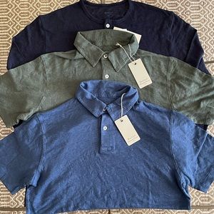 NWT • HARTFORD •x2 Polos •x1 Navy Henley • retail for $175 a piece!